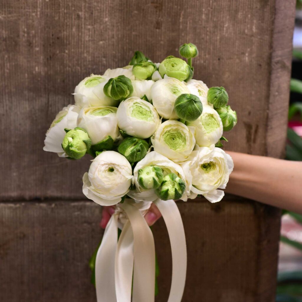 bouquet de marié de grosses renoncule_
