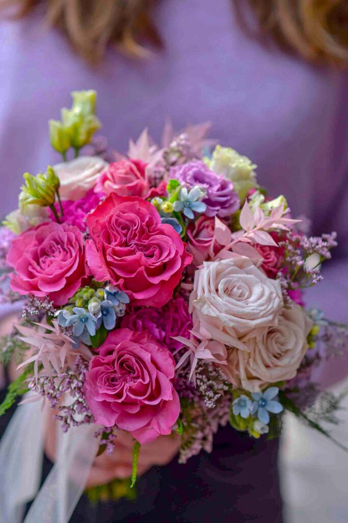 bouquet de marié de rose fuchia_