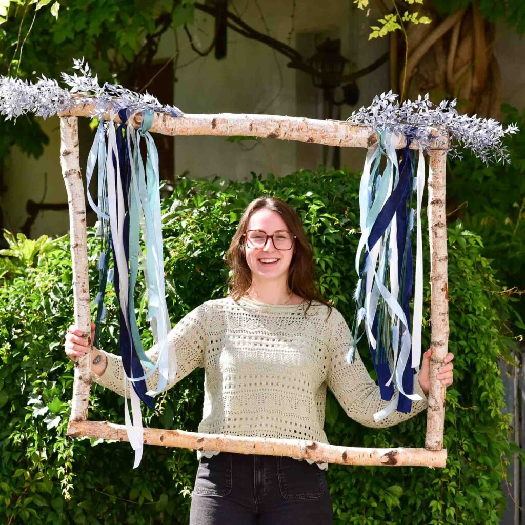 schooting photo avec cadre en bois_